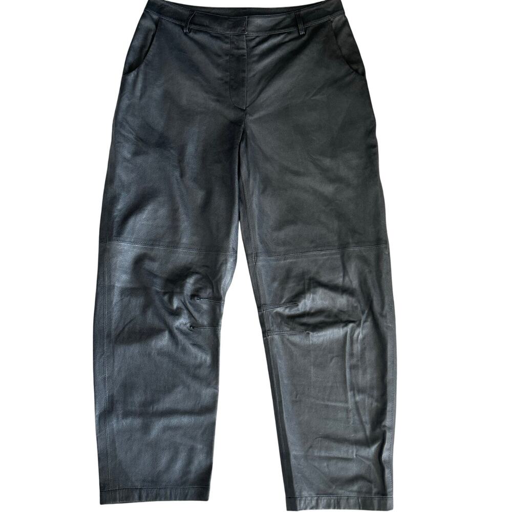 TWP Trish Wescoat Pound Midnight "Jett" Lambskin Leather Pants Silk Lined Size 6